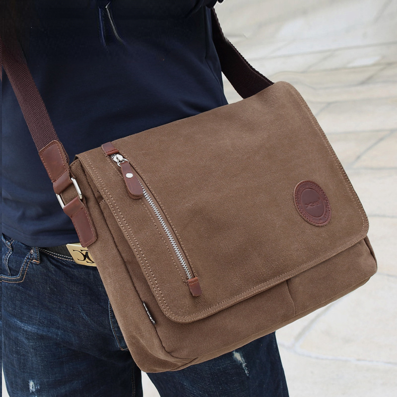 Commercial Printing Books - حقيبة كتف ريترو للرجال ، قماش