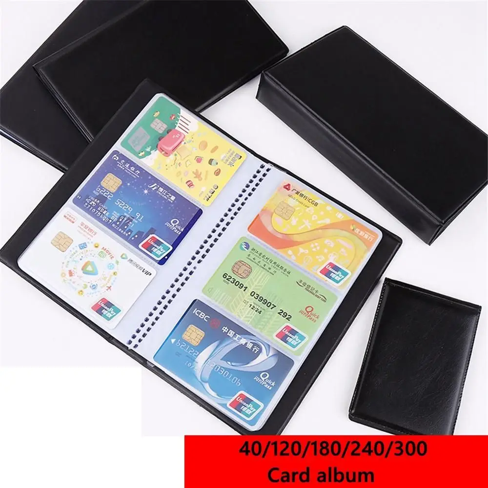 Commercial Printing Books - حافظة بطاقات جلدية بسعة 40/120/180/240/300 بطاقة،