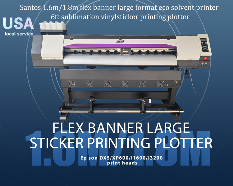 طابعة سانتوس 1.6 متر إيكو سولف - مراجعة Commercial Vinyl Printing Machine وسعره
