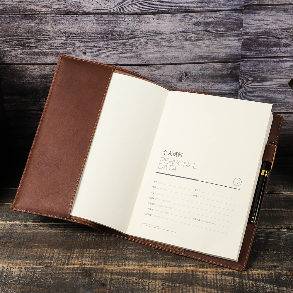 الرجعية جلد طبيعي غطاء الكتاب  - مراجعة Commercial Printing Books وسعره